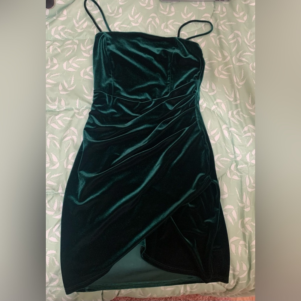 Velvet Dark Green Dress - Windsor
